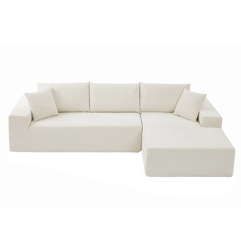 Modular Sectional Living Room Sofa Set Upholstered Sleeper Sofa for Living Room Bedroom Salon 2 PC Free Combination L-Shape BEIGE